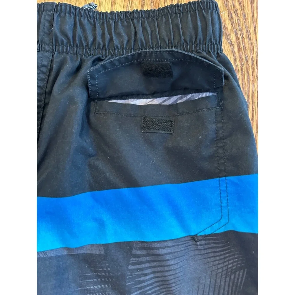 Gerry Swim Trunks Youth Boys Shorts size L14-16  Black\Blue\Grey Back Packet